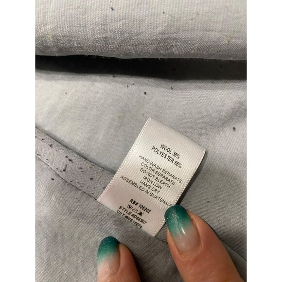 Chalet Women's Open Front Vest Size L Lime Textured Wool Blend Longline Sleevele - Picture 7 of 10